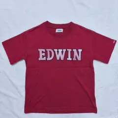 EDWIN エドウィン 半袖Tシャツ 120cm エンジ ロゴ キッズ