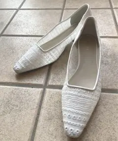 RANDA　スクエアトゥレースパンプス　23cm