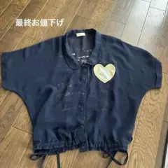 repipi armario ネイビー シフォン半袖ブラウス M
