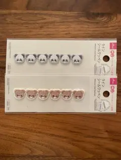 くま　パンダ　2枚セット　シールラインワッペン　刺繍ワッペン　ダイソー
