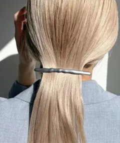 Lattice ニュアンス メタルバレッタ シルバー