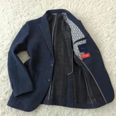 美品 現行 ジーステージ アンコンジャケット イタリア生地 ネイビー 46