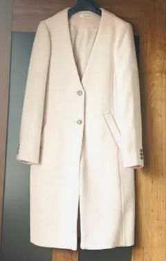 a.v.v ノーカラーコート ロング アイボリー M