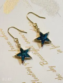 10㎜バミューダブルーSTARスワロフスキーのピアス