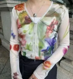 2WAY SMOKE FLOWER SHEER TOPのサムネイル