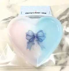 レジントレイ　レジン皿　アクセサリー置き　ハート×ブルー×ピンク×パステル