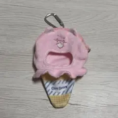 サンキューマート ケアベア ダイカットぬいぐるみポーチ　ピンク アイスクリーム
