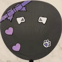 デコうちわ うちわデコ パープルセット