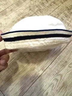 ネイビーとホワイトストライプ水平帽子キッズレディース56在庫4点