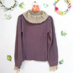 メリージェニー　レース襟　ニット