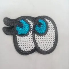 目玉 スパンコールワッペンカラフルスパンコールパッチ