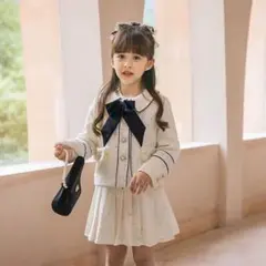 キッズ フォーマルスーツ ツイード セットアップ 女の子 入学式 卒園式　120