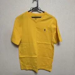 （美品）POLO RALPH LAUREN イエロー Vネック Tシャツ XL