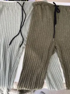 リブ編みカジュアルパンツ マタニティ2色セット