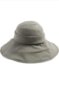 つば広 UVカット 遮光 軽量 折り畳める レディース 帽子 カーキ 紐付き