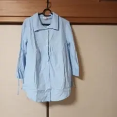 レディース 七分袖シャーリングシャツ　大きいサイズ