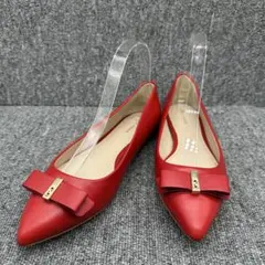 【COLE HAAN】コールハーン 5.5 フラットシューズ レッド リボンのサムネイル