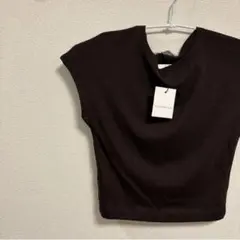 新品未使用　ZARA ザラ　ブラウン　ミニTシャツ　Tシャツ　茶色　M