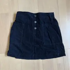 GU コーデュロイ風　ポケットあり　タイトスカート　ネイビー　130