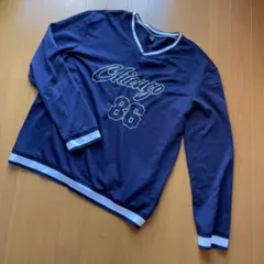 SHEIN Chicago 86 ネイビー長袖カットソー M