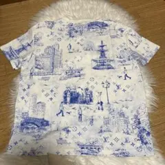 tシャツ　ルイヴィトン Mサイズ ブルー　ホワイト　プリントコットンピケのサムネイル