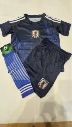 130cm 【日本代表】ソックス付き子供サッカーユニフォーム3点セット