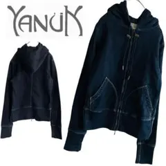 【好デザイン！】YANUK ヤヌーク スウェット パーカー デニム調