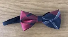子供用蝶ネクタイ ボウタイ チェック柄 レッド×ブラック