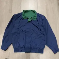 リバーシブル　ネイビー　緑　ナイロンジャケット