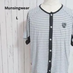 Munsingwear☆半袖カットソー　L　ボーダー　綿100％　ゴルフ　羽織りのサムネイル