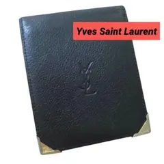Yves Saint Laurent イヴ・サンローラン レザー二つ折り財布 黒のサムネイル