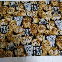 犬柄プリント生地