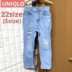 ユニクロ　UNIQLO　パンツ　ジーンズ　ジーパン　デニム　ダメージ加工
