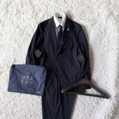 美品>LARDINI easy wear 新ロゴ ネイビー ウール スーツ44 - メルカリ