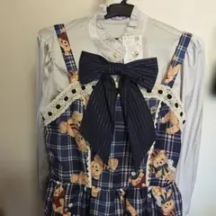 axes femme kawaii ストライプサテンブラウス グレー