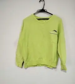 トレーナー 山の刺繍 トレーナー ライムグリーン S 160cm