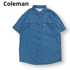 Coleman 半袖ボタンダウンシャツシャツ ポケット ブルー XL コールマンのサムネイル