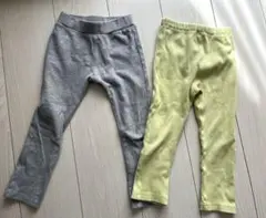 グレー・ライトグリーン レギンス 100cm