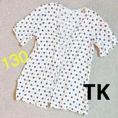 ☆130 THE SHOP TK 半袖 ワンピース 小花柄 白☆のサムネイル