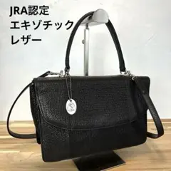 【美品】JRA認定 シャークスキン フォーマルバッグ ショルダー 2way 黒