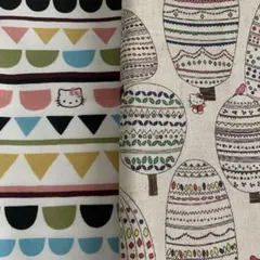 キティちゃん生地2枚セット　リバティ　サンリオ　北欧（ハンドメイド、手芸、ハギレ