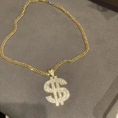 【大人気】ネックレス　ドルマーク　＄　ゴールド ヒップホップ　LEX
