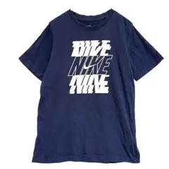 NIKE ナイキ　ロゴプリントカットソー　ネイビー　L