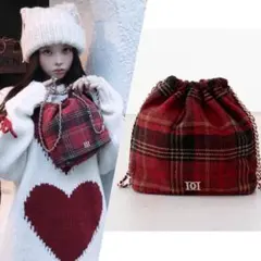 新品　DDロゴドロストバッグ　ボルドー　darich