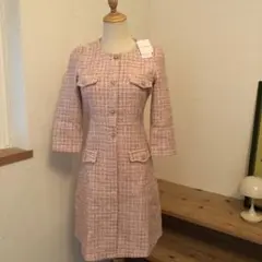 新品　未使用スノーフレーク飾り釦付きツイードワンピース tocco closet
