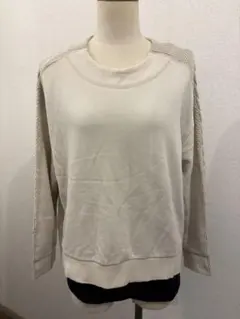 favori クリーム色 長袖ニット ケーブルニット袖