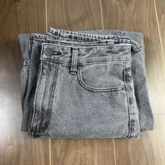 GU ジーユー バレルレッグジーンズ 352152 ダークグレー M