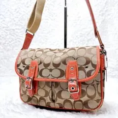 COACH シグネチャー ショルダーバッグ フラップ クロスボディ ソーホー