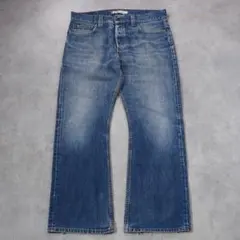 リーバイス512 Levis W36 フレアデニム 青 ブーツ 古着 17681