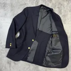 美品】バーバリー 紺ブレ ダブル 金ボタン モヘヤ混 テーラード